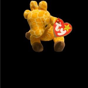 Ty Beanie Baby Twigs the Giraffe  DOB May 18, 1995 P.E. Pellets